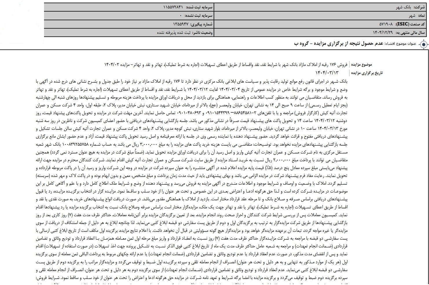 پایگاه خبری تحلیلی اخباربانک – چه خبر از مزایده املاک مازاد بانک شهر