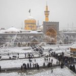 حرم رضوی برف‌پوش شد + فیلم