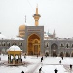 بارش برف در مشهد / حرم رضوی سفیدپوش شد+ فیلم