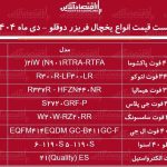 لیست قیمت جدید انواع یخچال فریزر دوقلو ۱ دی ۱۴۰۴ / یخچال فریزر ال جی، سامسونگ، اسنوا و…چند شد؟ + جدول