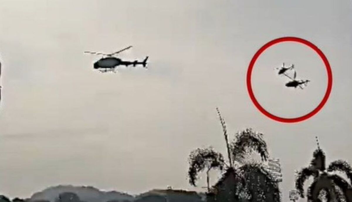 لحظه سقوط ۲ بالگرد در آمریکا + فیلم